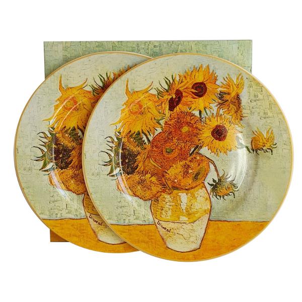 Set cu 2 farfurii de portelan Van Gogh Sunflowers 19 cm 5935834