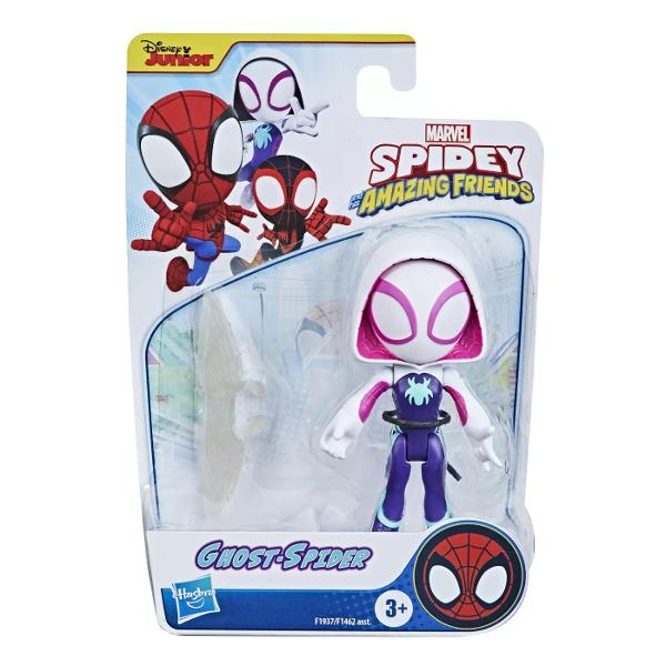 Spidey si prietenii lui uimitori sunt pregatiti de aventuri cu panza de paianjen cu aceste figurine inspirate de noul desen animat Figurinele de 10 cm au 6 puncte de articulatie si design specific Copiii pot colectiona intreaga echipa pentru a retrai aventuri pline de distractie la fel ca in serial Fiecare figurina dispune de un accesoriu specific personajului Sortimentul include personajele Spider-Man Miles Morales Spinn Ghost-Spider Ghost si Green Goblin Fiecare figurina se 