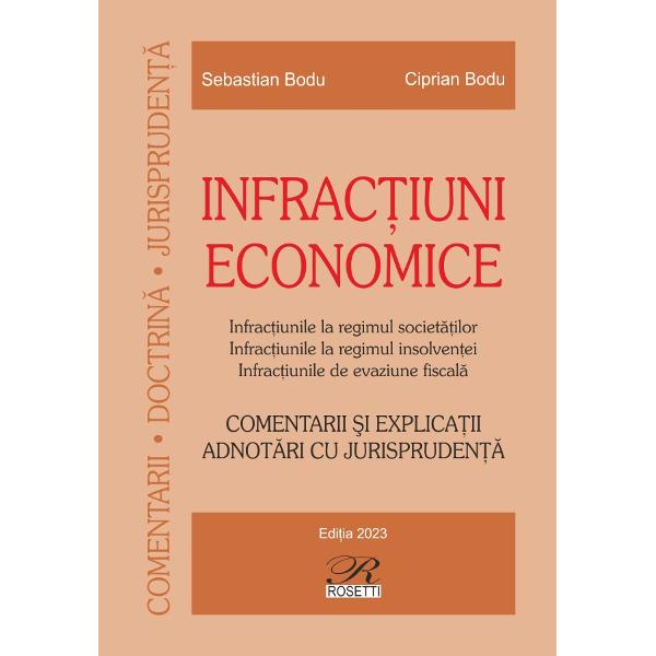 Prezenta lucrare reprezint&259; o noutate în materie nu prin temele abordate ci prin faptul c&259; reprezint&259; produsul muncii unui comercialist &537;i a unui penalist În condi&539;iile în care dispozi&539;ia normei penale face trimitere explicit sau implicit la no&539;iuni de drept economic societar falimentar sau fiscal apreciem c&259; este datoria comercialistului s&259; participe la descifrarea sensului ipotezei pentru c&259; o aplicare a viziunii 