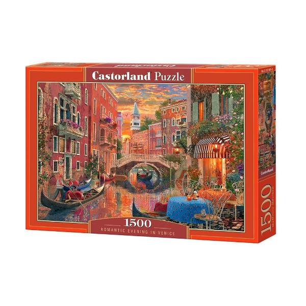 Puzzle de 1500 de piese cu Romantic Evening in Venice Puzzle-ul are dimensiunile 68×47 cm Pentru cei cu varste peste 9 ani