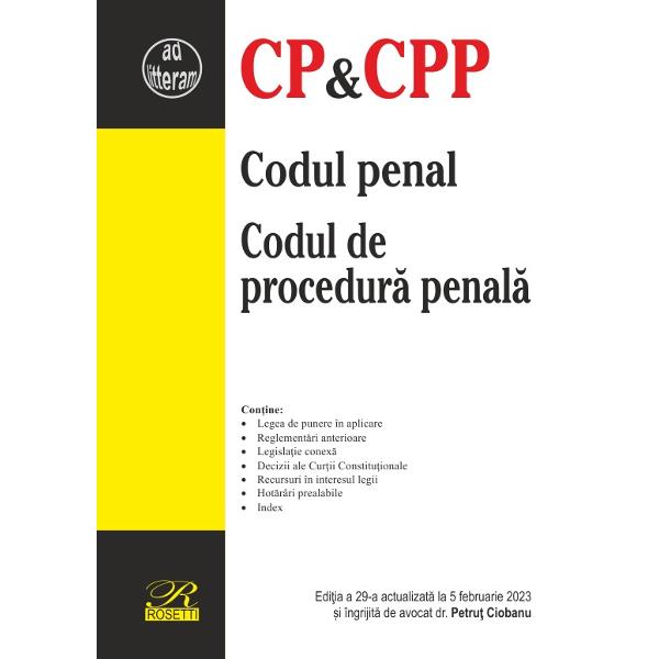 Codul penal. Codul de procedura penala 5 februarie 2023 Colectiv