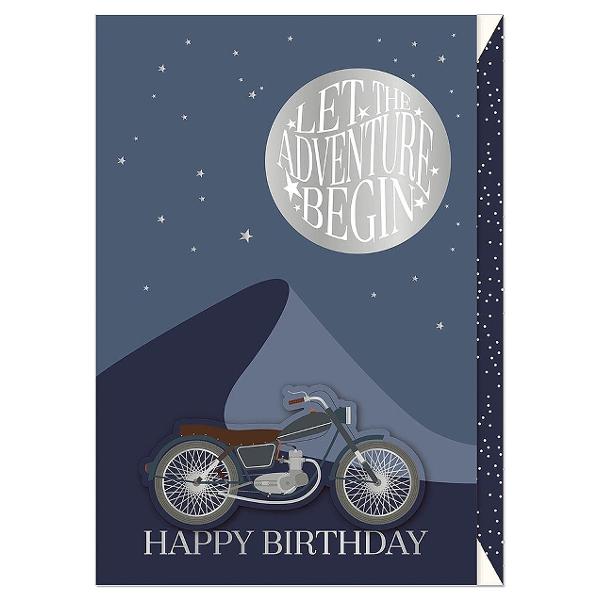 Felicitare Man Happy Birthday Albastru Motocicleta B6 Artebene A124655