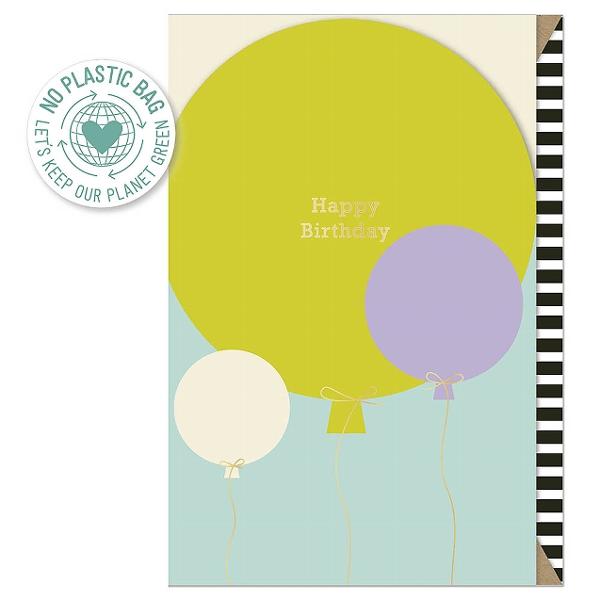 Felicitare Happy BirthDay cu Baloane Pastel B6 Artebene A124654