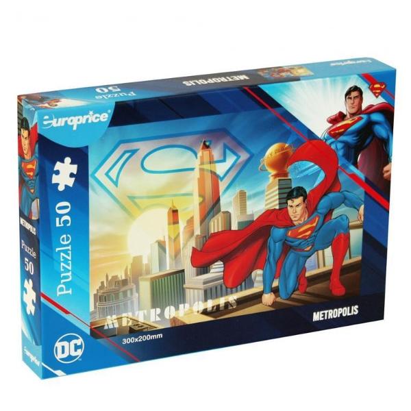 Puzzle 50 piese Superman Metropolis Europrice Dimensiuni puzzle 300 x 200 mm