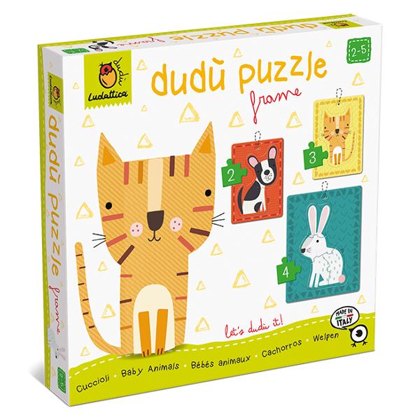 Con&539;inut 3 puzzle-uri de câte 2 3 &537;i 4 piese cu trei rame în care pot fi atârnate Trei puzzle-uri concepute pentru cei mai mici dintre copii de dificultate progresiv&259; &537;i cu o baz&259; special&259; 