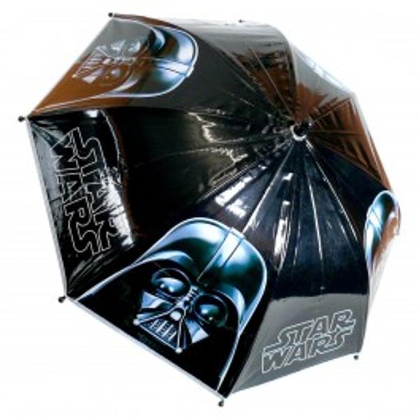 Umbrela pentru copii se deschide manual este neagra decorata cu personajul Darth Vader din Star WarsDimensiuni42 cmVarsta3span 