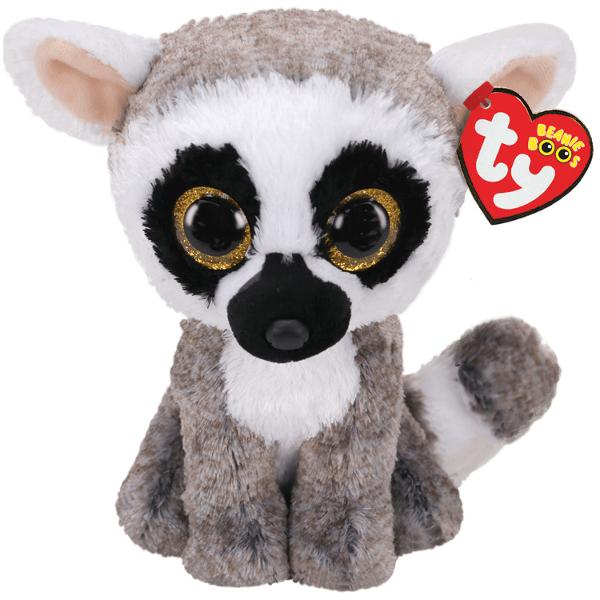 Jucarie de plus Ty Beanie Boos - Linus lemur 15 cm TY36224