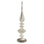 Decoratiune din sticla argintie, cu lumini LED, 11x45 cm 20ac3082