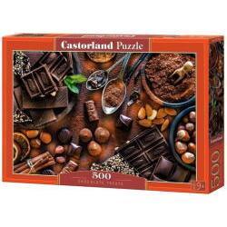 Puzzle de 500 piese cu Chocolate Treats Puzzle-ul are 47 x 33 cm iar cutia masoara 325 x 225 x 5 cm Pentru varste de peste 9 ani