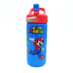 Sticla de apa sport cu pai si maner incorporat care ii va mentine pe copii hidratati oriunde ar mergeSticla apa 410 ml  Super Mario Bros este fabricata din plastic fara BPACapacitate 410 mlDimensiuni 178x74x64 cmGreutate 90g
