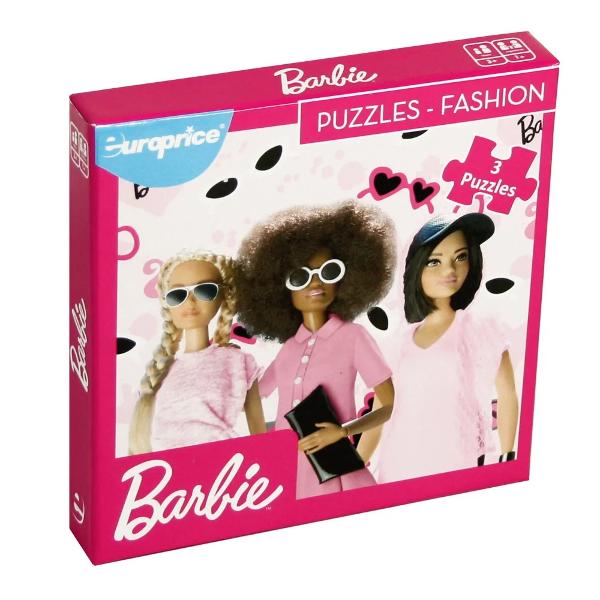 Puzzle barbie 3 puzzleuri cu cate 9 piese fiecare 