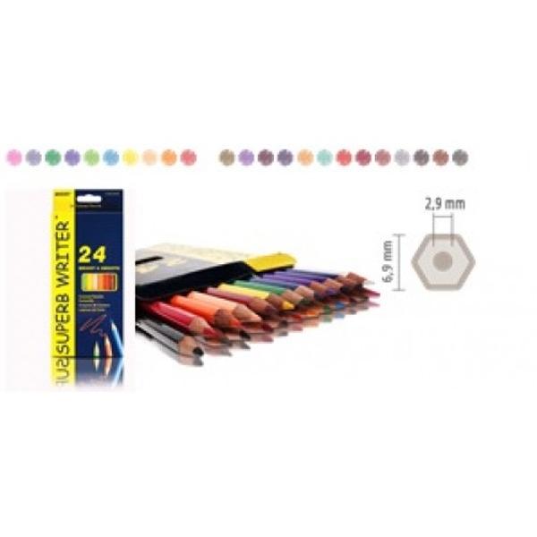 Creioane colorate- Set de 24 culori- Diametru grif 29 mmNu sunt recomandate copiilor cu virsta sub 3 ani
