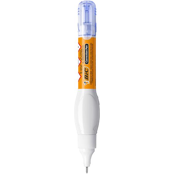 Creionul corector BIC de 7 ml are un varf metalic fin conceput pentru a corecta cu precizie exact ceea ce doriti Trebuie doar sa se agite si sa se corecteze folosind butonul de presare moale pentru un debit corect al creionului Capacul cu dublu scop protejeaza atat varful creionului corector apoi se fixeaza pe orice caiet