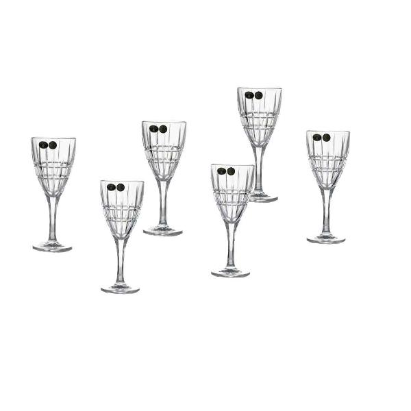 Set 6 pahare pentru Vin model Dover Fabricate din cel mai fin Cristal de Bohemia Volum pahar cca 250ml Continut plumb minim 24 PbO