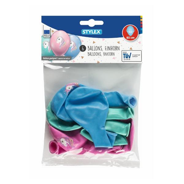 Set 6 baloane unicorn-85 cm-culori delicateCircumferinta baloanelor dupa umflare 85 cm-pot fi umflate si cu heliuBaloane nu sunt umflate