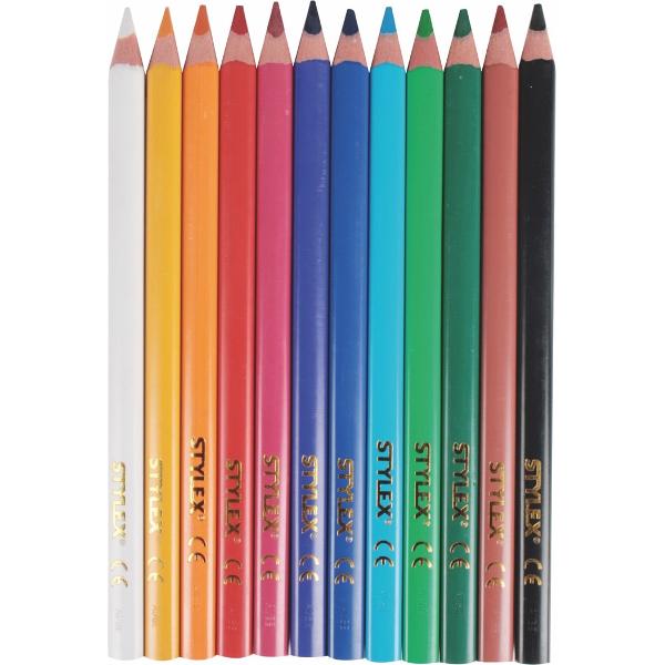 Creioane colorate Jumbo -12 culoriDiametru mina-5 mmAmbalaj cutie cartonProdus de STYLEX-Germania