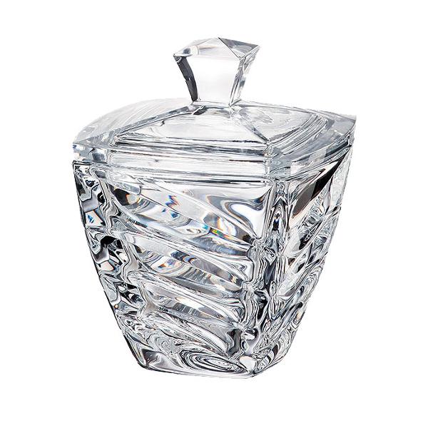 Bomboniera cu Capac Facet 14cm din Sticla CristalinaCutie de cadou inclusaFabricat in CehiaMaterial – Sticla cristalina  Cristalin