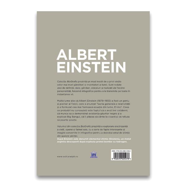Colec&539;ia BioGrafic prezint&259; un mod inedit de a privi vie&539;ile celor mai mari gânditori &537;i inventatori ai lumii Sunt redate zeci de defini&539;ii date gânduri obiceiuri &537;i realiz&259;ri ale fiec&259;rei personalit&259;&539;i folosind infografice pentru a le transmite pe toate în instantanee viiBioGrafic Einstein – Biografia lui Einstein se adreseaz&259; tuturor copiilor cu vârsta peste 14 aniMult&259; lume 