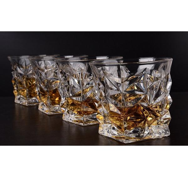 Set 6 pahare din cristal pentru whisky model GLACIER 300 ml Cristal BohemiaAmbalare in cutie de cadou de culoare clasica Bohemia