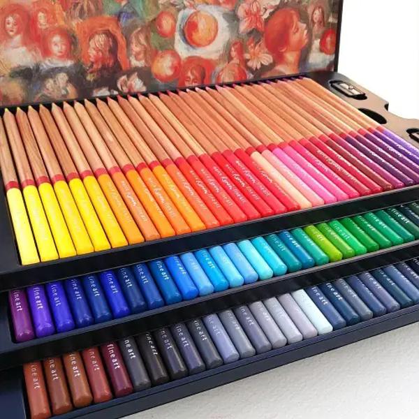 Set de creioane in cutie metalica eleganta- Set de 100 culori- Diametru grif 37 mmNu sunt recomandate copiilor cu virsta sub 3 ani
