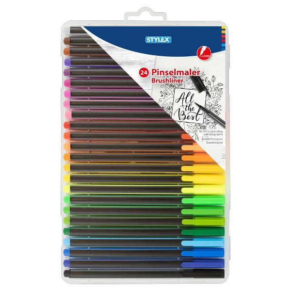 Carioci tip pensula Stylex Brush Pen 24 de culori 32835