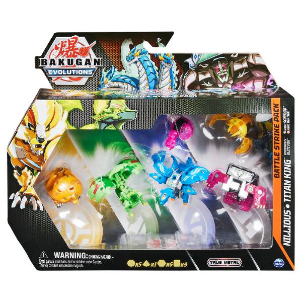 Va prezentam noul pachet de batalie a evolutiei BakuganPachetul de batalie este cel mai bun element de colectie - contine un Bakugan Platinum forjat in metal adevarat 2 Bakugan 1 Geogan 2 Nanogan 6 BakuCores 3 carti de personaj 3 carti de abilitati si 3 carti de poartaContine tot ce ai nevoie pentru a colecta incaiera si multe altele Bakugan-ul tau tocmai a devenit mai puternic ca niciodata cu aceste Bakugan-uri de platina indarjit in lupta - cate una in fiecare 