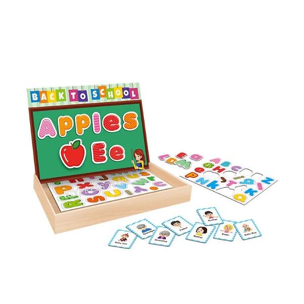 Jocul educativ cu tabla magnetica si de desenat - Litere Magnetice este recomandat copiilor cu varsta mai mare de 3 aniAcest joc le ofera copiilor posibilitatea sa fie cat mai creativi posibil sa invete literele sa formeze cuvinte simple si sa isi dezvolte vocabularulCei mici se pot juca singuri sau impreuna cu prietenii ori familiaJocul contine- litere magnetice- tabla cu doua fete o parte magnetica si una pentru desenat- carduri cu membrii familiei 