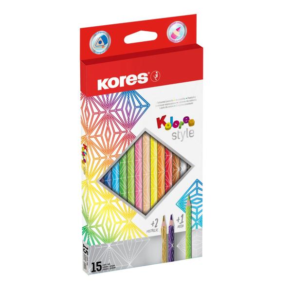 Creioane colorate premium cu design unicDisponibile in pachete de 15 si 26 de creioaneSetul de 15 bucati include 2 creioane metalice si 1 neonLemn de inalta calitate pentru ascutire usoaraFinisaj special cu design metalic lucios pe fiecare creionPigmenti de culoare extra pentru culori super intense si vibrante