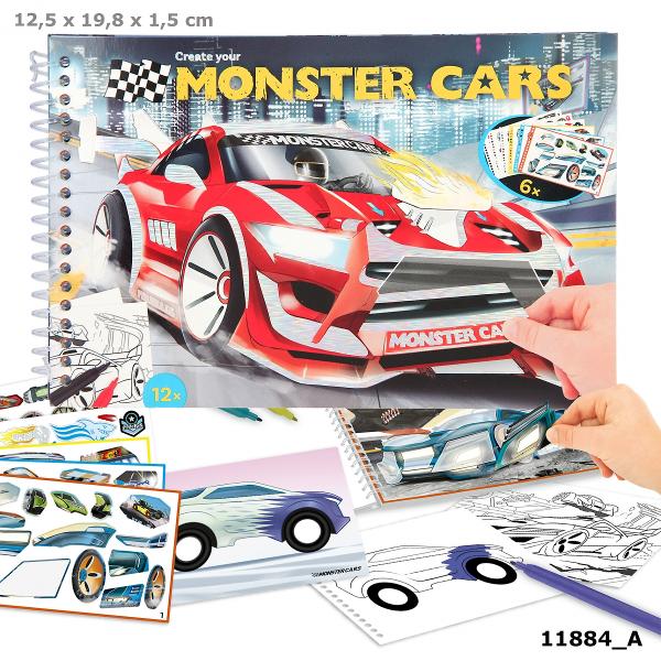 Monster Cars Carte Colorat Sticker 2202 1 11884