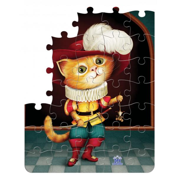 Motanul Înc&259;l&539;at – Puzzle este recomandat tuturor copiilor cu vârsta peste 3 aniAcest puzzle con&539;ine 40 de piese &537;i îi face pe copii s&259; observe &537;i s&259; înve&539;e cum s&259; construiasc&259; imaginea personajului preferat Motanul Înc&259;l&539;at n&259;zdr&259;vanul ce folose&537;te nenum&259;rate trucuri pentru a ob&539;ine putere bog&259;&539;ie &537;i mâna unei prin&539;ese pentru 
