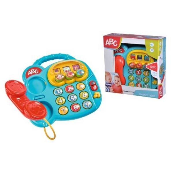 Telefon bebe cu diverse sunete haioase si display cu poze rotative 20 cm Acest telefon colorat va capta cu siguranta atentia copilului Sunetele pot fi activate prin apasarea tastelor Tasta de reglare a intensitatii sunetului 