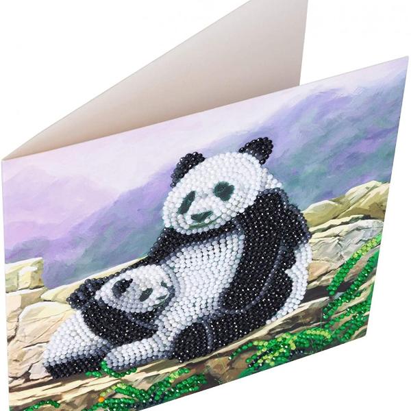Set creativ tablou cu cristale Crystal Art Card Panda 18x18cm Craft Buddy