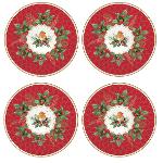 Set cu 4 farfurii de portelan, Christmas Berries, 19 cm, Easy Life R0924CHBE