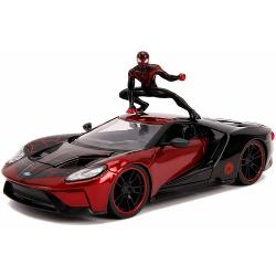 Masina metalica spider-man Ford GT 2017, figurina cu Miles Morales, scara 1 la 24 253225008