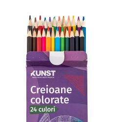 Creioane colorate cu forma triunghiularaMina de 3 mm durabila24 culori
