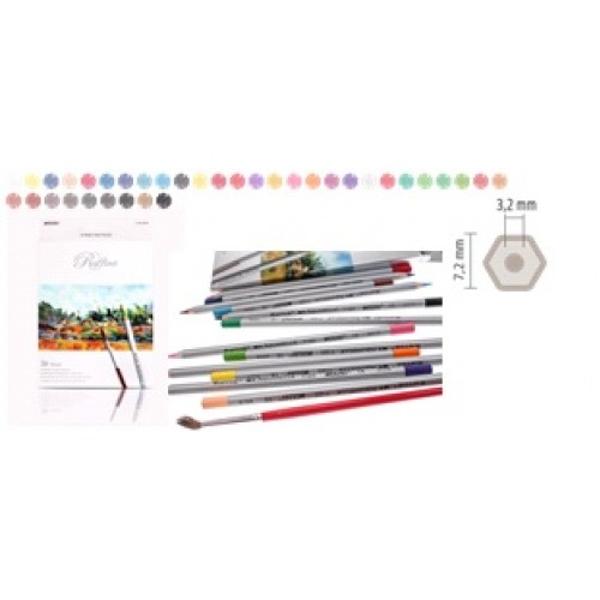 Creioane colorate acuarela cu pensula Set creioane 36 Culori Diametru grif 32mmNu sunt recomandate copiilor cu virsta sub 3 ani    