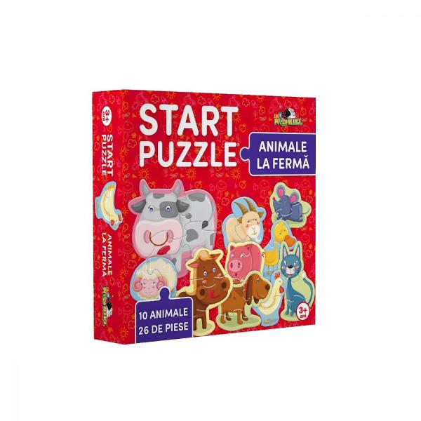 Noriel Puzzle - Start Puzzle Animale la ferma  NorielPentru Baieti FeteVarsta 3 - 4 ani 4 - 5 aniNumar piese 