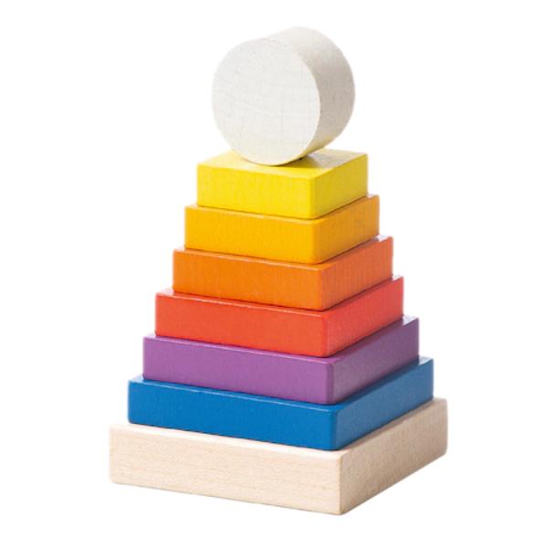 Dezvolta abilitati motorii fine gandire logica si volumetrica invata copilul forme culori dimensiuniInaltimea piramidei 11 cm