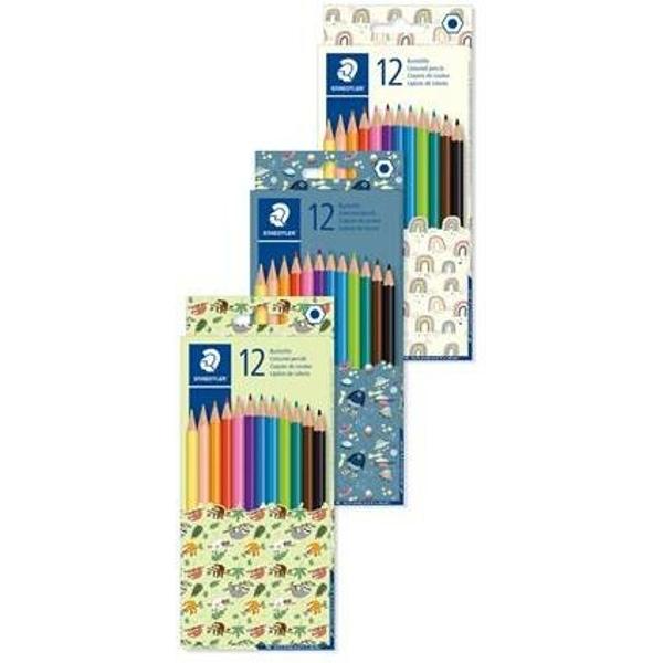 Creioane colorate hexagonale cu 12 culori Staedtler diverse modele ST-175-PMC 12