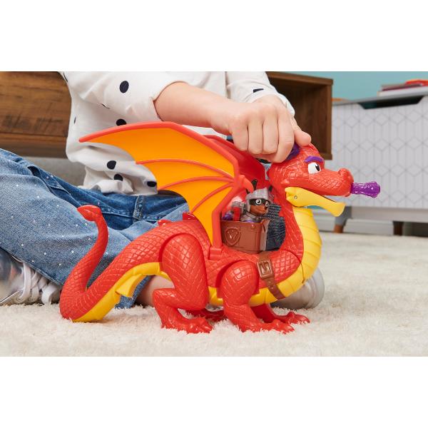 Pregateste-te pentru misiunile medievale ale Cavalerilor salvatori din Barkingburg cu Sparks si Claw de la Patrula CatelusilorAcest set de figurine de actiune vine cu o figurina exclusiva a catelusului Claw o figurina la scara mare a dragonului Sparks cu super aripile sale doua proiectile si o sa pentru cu care Claw sa calareasca Atat Sparks cat si Claw au detalii autentice si arata exact ca personajele din serial Cand vine timpul zborului foloseste clema de sa pentru a tine 