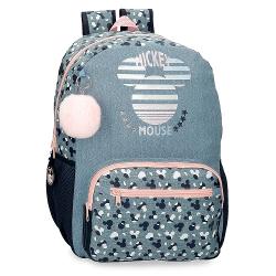 Ghiozdan scoala cu compartiment laptop, mickey denim, multicolor 32223.21