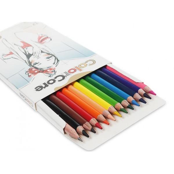 Creioane colorate- Set de 12 culori- Diametru grif 40 mm- Setul mai este completat cu creion grafit cu duritatea HB si diametrul 22mmNu sunt recomandate copiilor cu virsta sub 3 ani