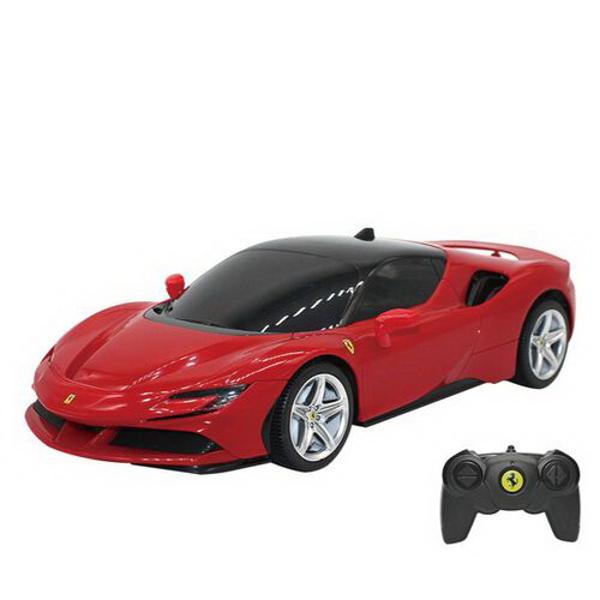 Copilul dumneavoastra se poate juca in voie cu masina cu telecomanda Ferarri SF90 Stradale scara 1 la 24 oferita de brandul international RastarNicio cursa nu este imposibil de castigat cu acesta masinuta replica oficiala cu licenta a modelului original construita cu mare atentie la detaliiMasinuta are proportiile ideale pentru momente pline de distractie si amuzament avand dimensiunile in centimetri dupa cum urmeaza  1859653Masinuta functioneaza pe frecventa 