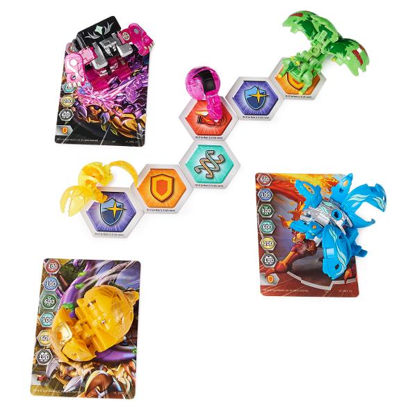 Va prezentam noul pachet de batalie a evolutiei BakuganPachetul de batalie este cel mai bun element de colectie - contine un Bakugan Platinum forjat in metal adevarat 2 Bakugan 1 Geogan 2 Nanogan 6 BakuCores 3 carti de personaj 3 carti de abilitati si 3 carti de poartaContine tot ce ai nevoie pentru a colecta incaiera si multe altele Bakugan-ul tau tocmai a devenit mai puternic ca niciodata cu aceste Bakugan-uri de platina indarjit in lupta - cate una in fiecare 