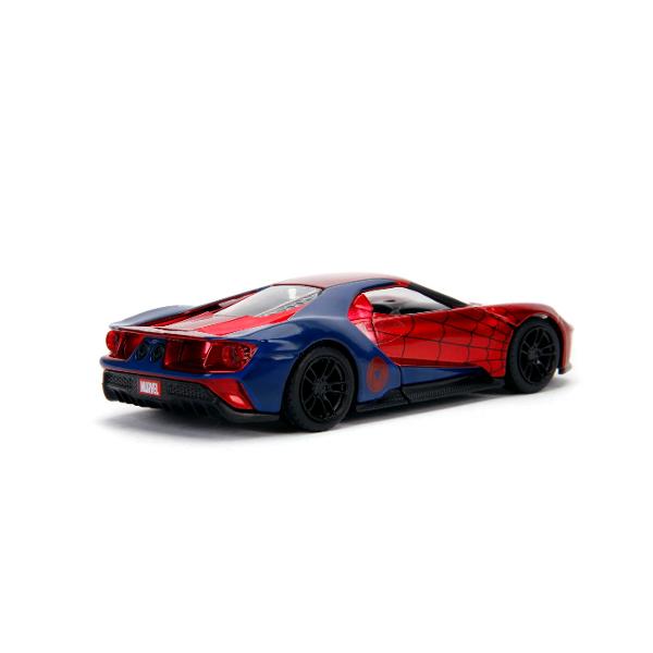 Masinuta de metal Marvel Ford GT Spider-man Portierele capota si portbagajul se deschid lasand sa se vada detaliile interioare create cu mare precizie Masinuta este construita la scara 1 la 32