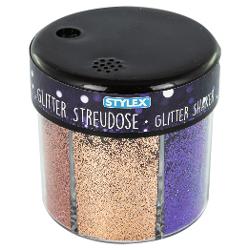 Dispenser cu 6 culori de glitter pudra Stylex 23389